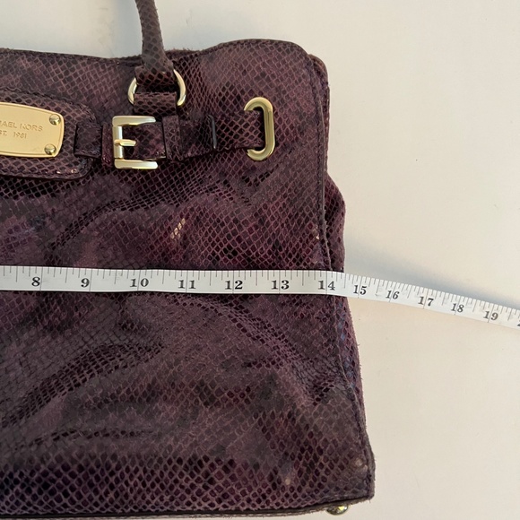 Michael Kors Purple Snake Skin Pattern Double Pocket Handbag - Picture 12 of 14